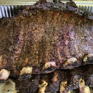 a rack of ribs