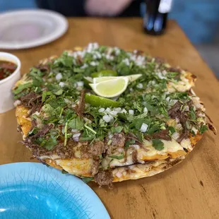 QUESABIRRIA PIZZA~ definitely serves 4 people like stated