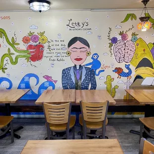 Frida Kahlo mural inside