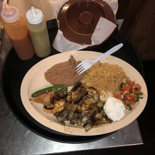 Mixed fajitas plate