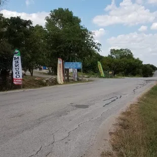 Advertising on side of the road