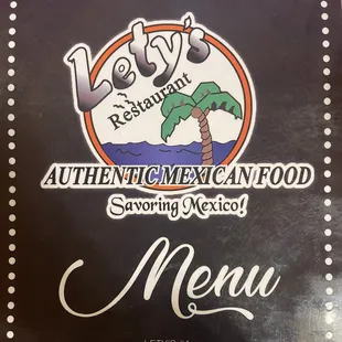 Front of Menu