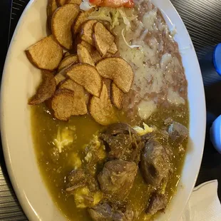 Chile Verde &amp; Eggs plate.