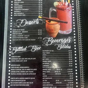 Back of menu 5/4/2024