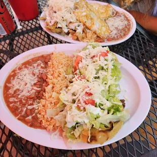 two plates of food