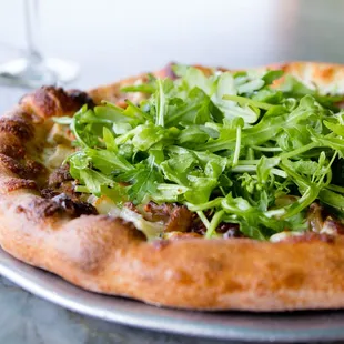 Pear-Gorgonzola-Arugula Pizza