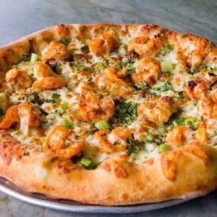 Roasted Garlic Shrimp pizza