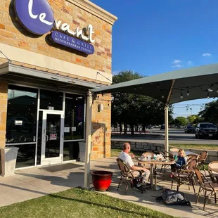 Covered outdoor seating and pet friendly