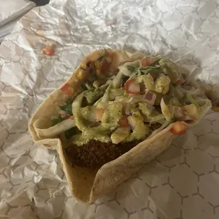 Fried avocado taco