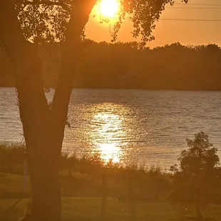 the setting sun