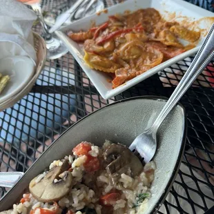 Mushroom risotto and lobster ravioli. Both were amazing!!!
