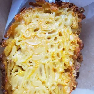 Mac n cheese, huge block, not so great today.