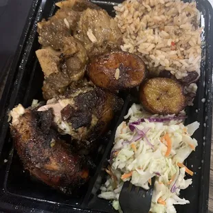 Oxtail &amp; jerk chicken combo