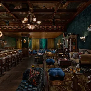 Piano bar and jazz lounge with a theatrical spin.