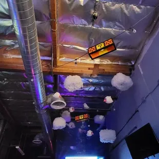 Game themed decorations.