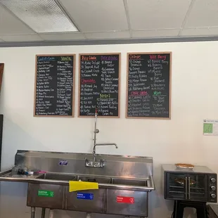 menus on the wall