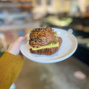 Breakfast sandwich - with an everything croissant