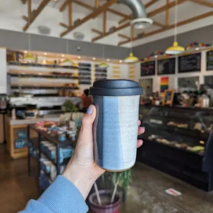 Blue Mind coffee in a Gravesco mug