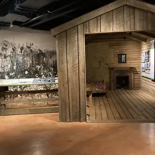 Inside a farmer's very simple, one-room home.