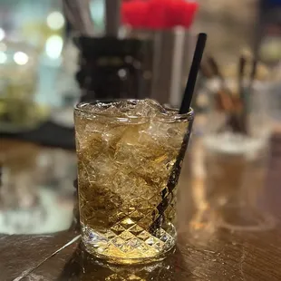 a drink on a bar
