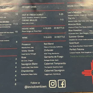 the menu