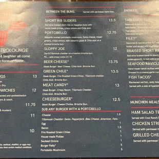 the menu