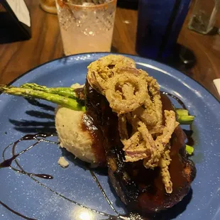 Bourbon glazed pork chop