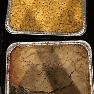 Chewy NOT SWEET corn and ohhhhhh so nasty stuffing