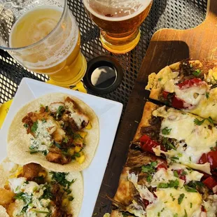 Flatbread &amp; fish tacos