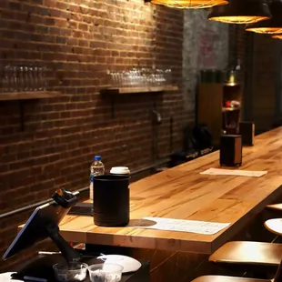 beautiful wood bartop