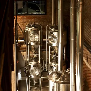 Check out the view of the brewing equipment!