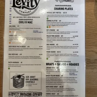 Menu front