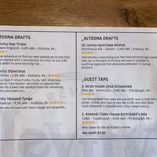 Beer Menu p.2 - August 2023