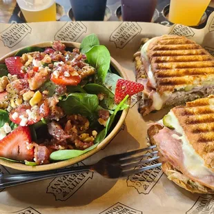 El Cubano sandwich and strawberry salad - so good!