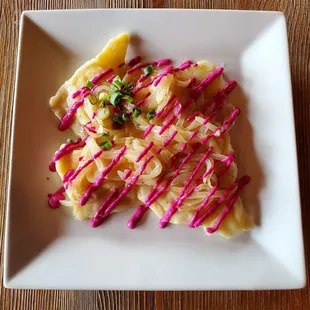 Special. Handmade pierogi with beet sour cream.