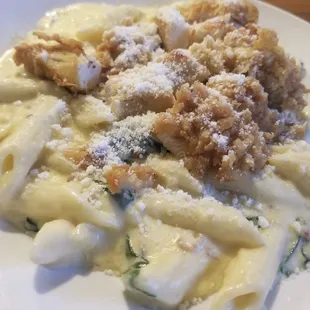 the Ultimate Mac &amp; Cheese with added fried chicken!