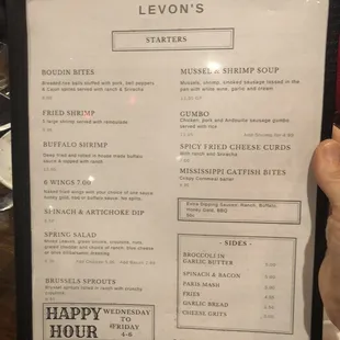 menu