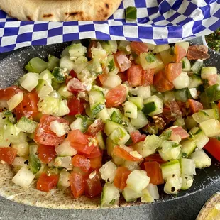 Old, soggy $13 Israeli salad