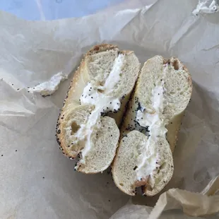 a half eaten bagel