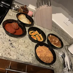 a variety of food items