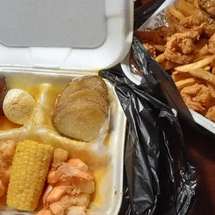 two containers of food