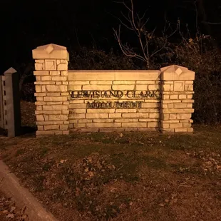 This is the Lewis and Clark monument entry sign.  This is a nice place to come and see the Omaha skyline!
