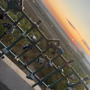Locks of love and the sunset