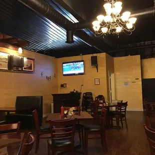 Main dining room with tv for the game