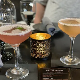 French Martini (Ieft), Slow Tide (right)