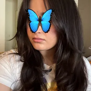 face framing layers, as well as layers in the back and a curtain bang