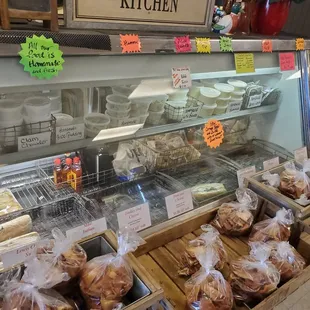 a display of baked goods