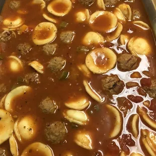 Meatball and Cheese Ravioli Soup