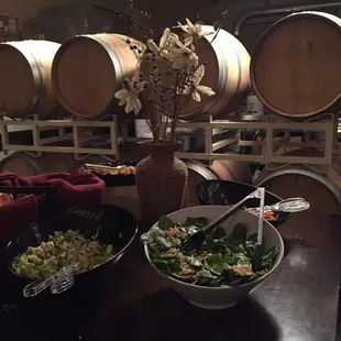 Great looking food for a private party in the production/tasting room.