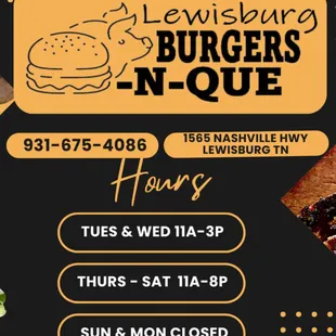 New hours as of this week.